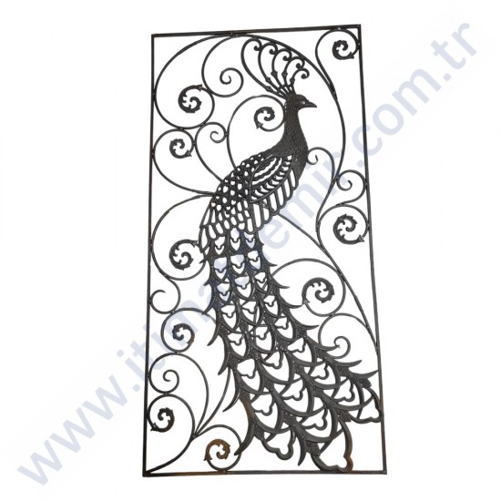 MÇM 1340 Ferforje Döküm Korkuluk Panel Tavus Kuşu Sol 80x160 cm