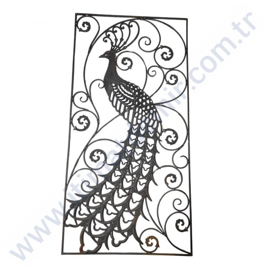 MÇM 1341 Ferforje Döküm Korkuluk Panel Tavus Kuşu Sağ 80x160 cm