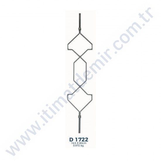 D1722 Ferforje Dekoratif Çubuk Motif 80cm