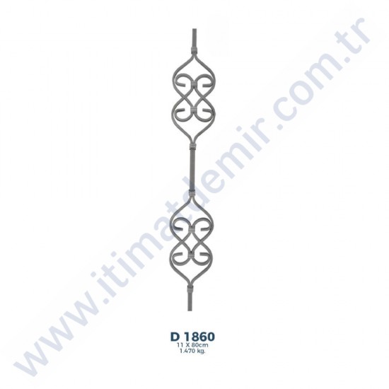 D1860 Ferforje Dekoratif Çubuk Motif 80cm