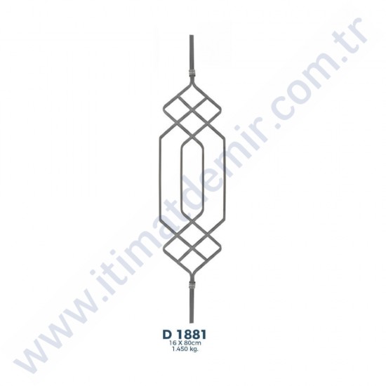 D1881 Ferforje Dekoratif Çubuk Motif 80cm