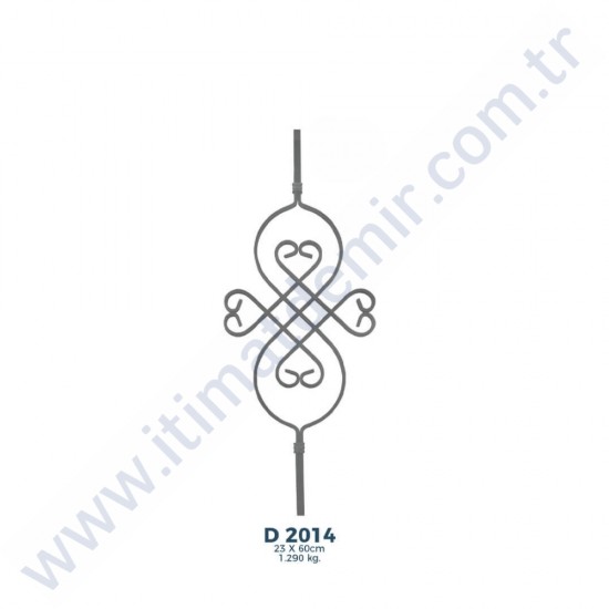 D2014 Ferforje Dekoratif Çubuk Motif 60cm