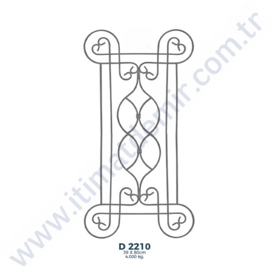 D2210 Ferforje Dekoratif Çubuk Motif 80cm