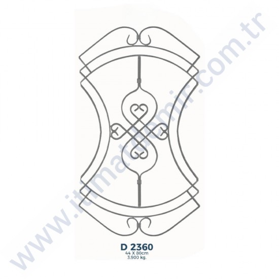 D2360 Ferforje Dekoratif Çubuk Motif 80cm