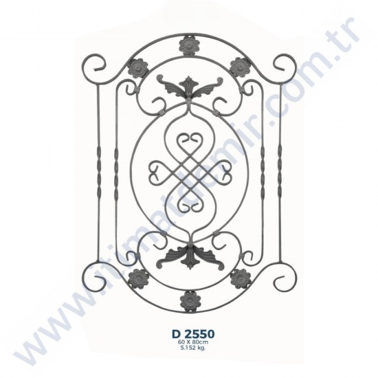 D2550 Ferforje Dekoratif Çubuk Motif 80cm