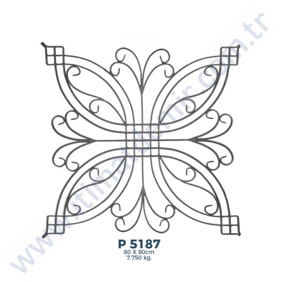 P5187 Ferforje Dekoratif Panel Motif 80x80cm