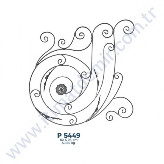 P5449 Ferforje Dekoratif Panel Motif 94x80cm