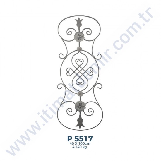 P5517 Ferforje Dekoratif Panel Motif 100x40cm