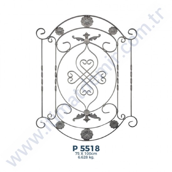 P5518 Ferforje Dekoratif Panel Motif 100x75cm