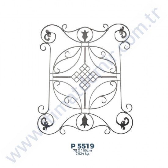 P5519 Ferforje Dekoratif Panel Motif 100x75cm