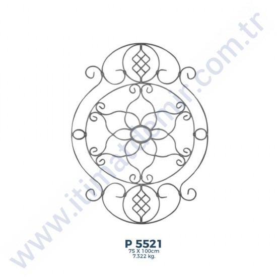 P5521 Ferforje Dekoratif Panel Motif 100x75cm