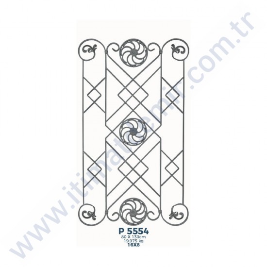 P5554 Ferforje Dekoratif Panel Motif 130x80cm