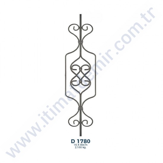 D1780 Ferforje Dekoratif Çubuk Motif 80cm