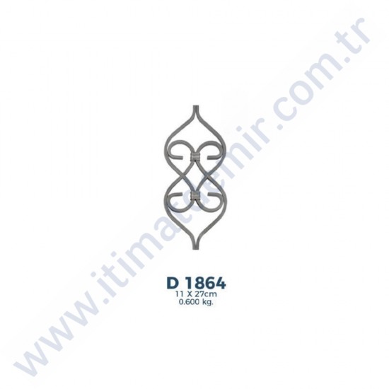 D1864 Ferforje Dekoratif Ara Parça Motif 27cm