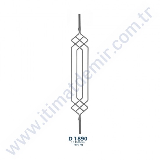 D1890 Ferforje Dekoratif Çubuk Motif 80cm