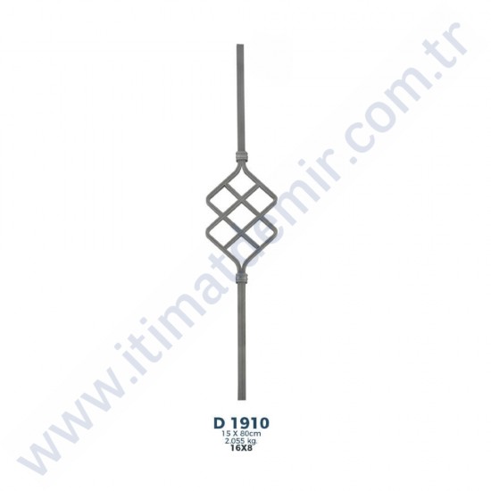 D1910 Ferforje Dekoratif Çubuk Motif 80cm
