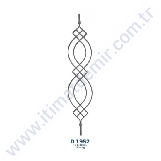 D1952 Ferforje Dekoratif Çubuk Motif 80cm