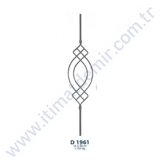 D1961 Ferforje Dekoratif Çubuk Motif 80cm