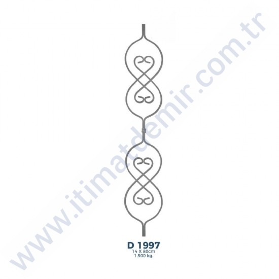 D1997 Ferforje Dekoratif Çubuk Motif 80cm