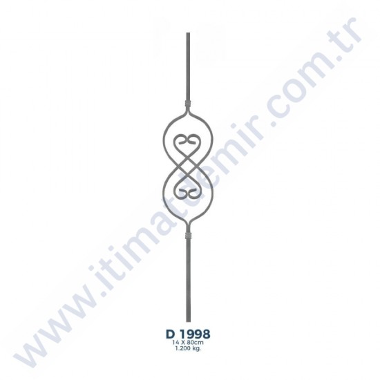 D1998 Ferforje Dekoratif Çubuk Motif 80cm