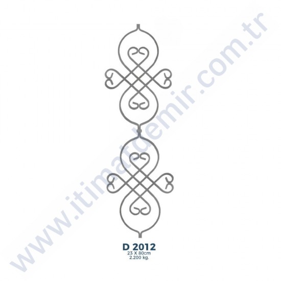 D2012 Ferforje Dekoratif Çubuk Motif 80cm