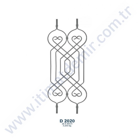 D2020 Ferforje Dekoratif Çubuk Motif 80cm