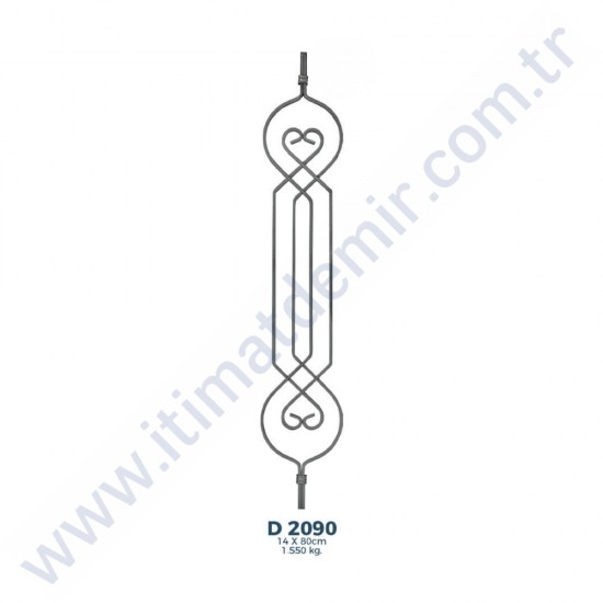 D2090 Ferforje Dekoratif Çubuk Motif 80cm