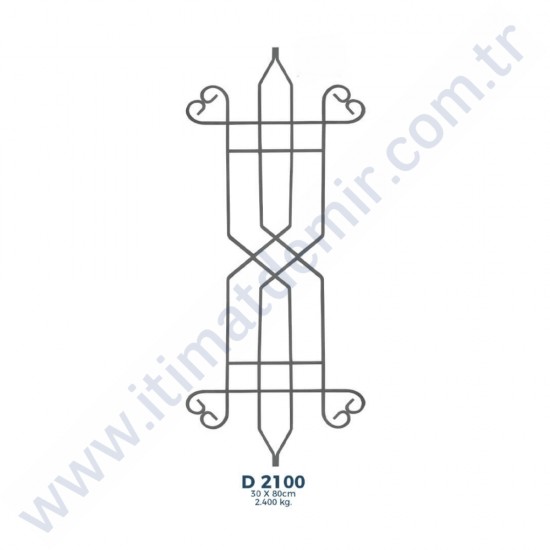D2100 Ferforje Dekoratif Çubuk Motif 80cm
