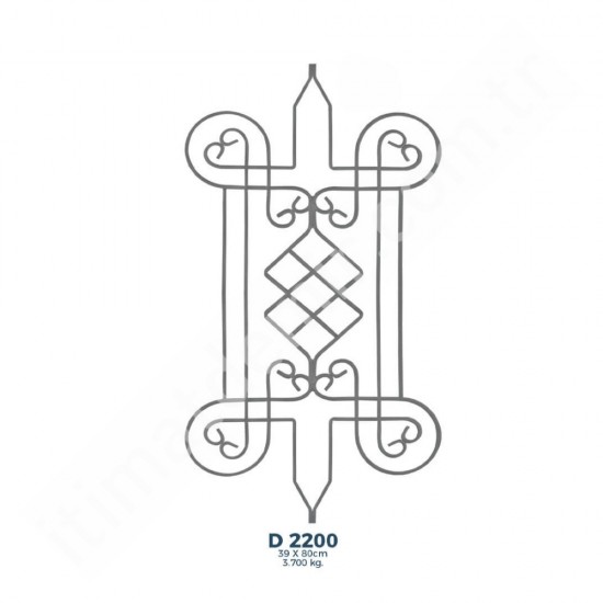 D2200 Ferforje Dekoratif Çubuk Motif 80cm D2200 Ferforje Dekoratif Çubuk Motif 80cm