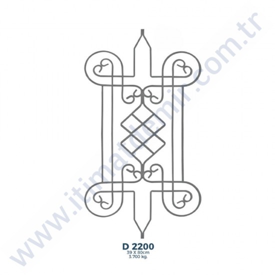 D2200 Ferforje Dekoratif Çubuk Motif 80cm