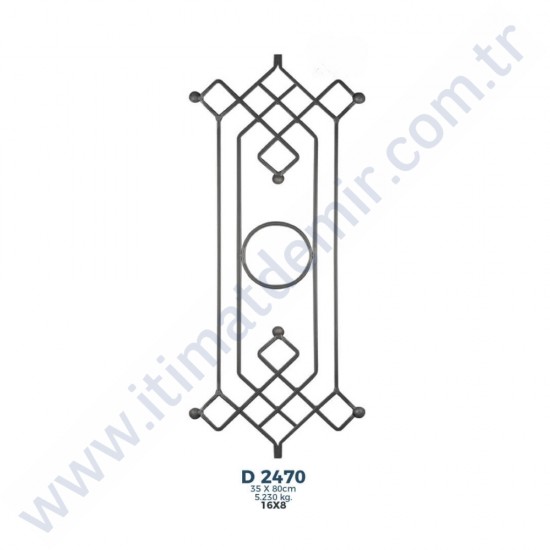 D2470 Ferforje Dekoratif Çubuk Motif 80cm