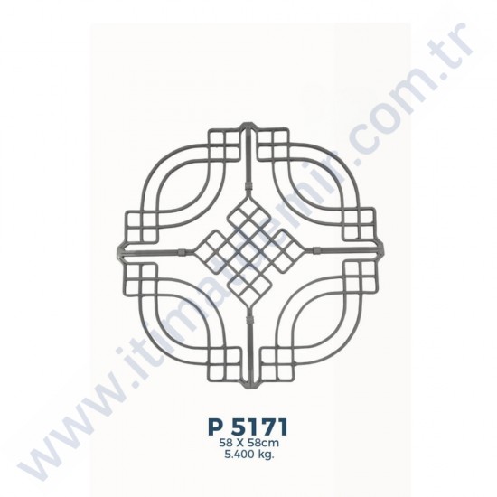 P5171 Ferforje Dekoratif Panel Motif 58x58cm