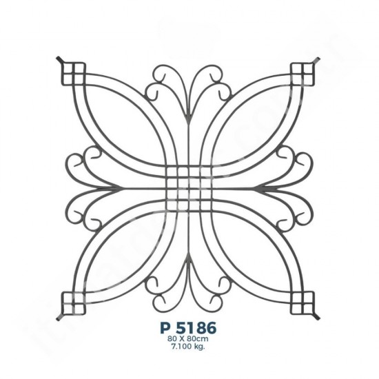 P5186 Ferforje Dekoratif Panel Motif 80x80cm P5186 Ferforje Dekoratif Panel Motif 80x80cm