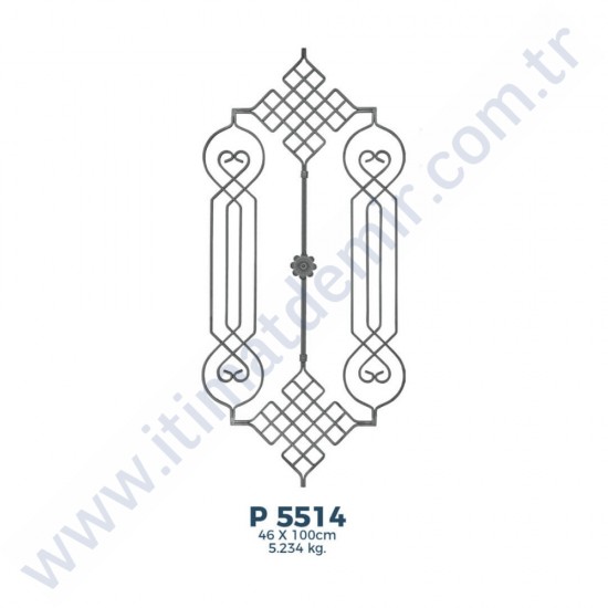P5514 Ferforje Dekoratif Panel Motif 100x46cm
