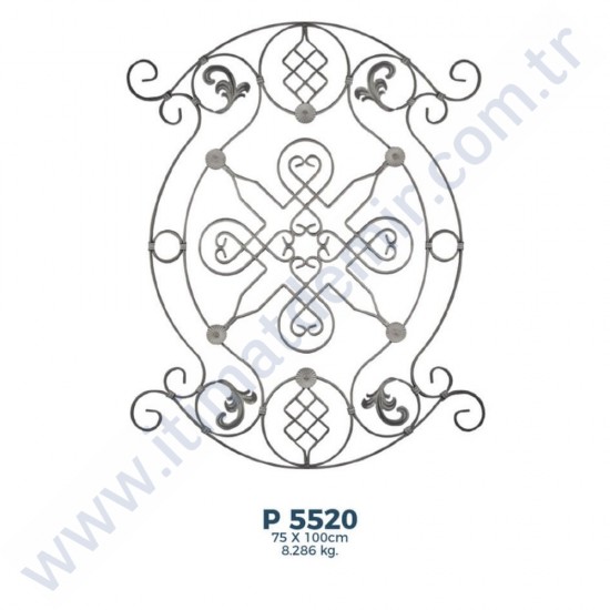 P5520 Ferforje Dekoratif Panel Motif 100x75cm