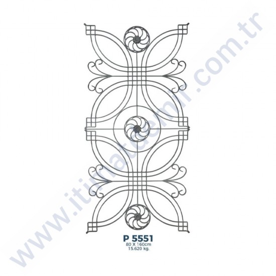 P5551 Ferforje Dekoratif Panel Motif 160x80cm