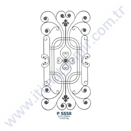 P5558 Ferforje Dekoratif Panel Motif 160x80cm
