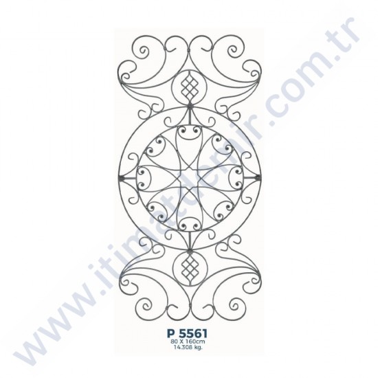 P5561 Ferforje Dekoratif Panel Motif 160x80cm