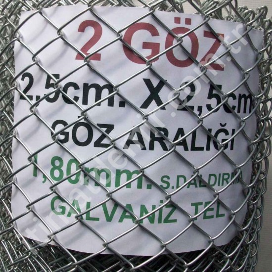Bahçe Örgü Teli 2.5cm X 2.5cm (1.90mm.) H:120cm. 10m