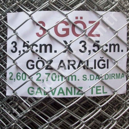 Bahçe Örgü Teli 3.5cm X 3.5cm (2.70-2.60mm.) H:100cm. 20m Bahçe Örgü Teli 3.5cm X 3.5cm (2.70-2.60mm.) H:100cm. 20m