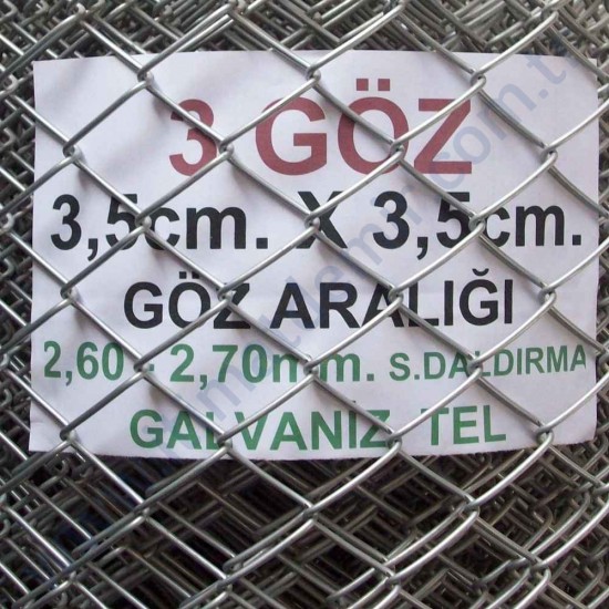 Bahçe Örgü Teli 3.5cm X 3.5cm (2.70-2.60mm.) H:120cm. 20m