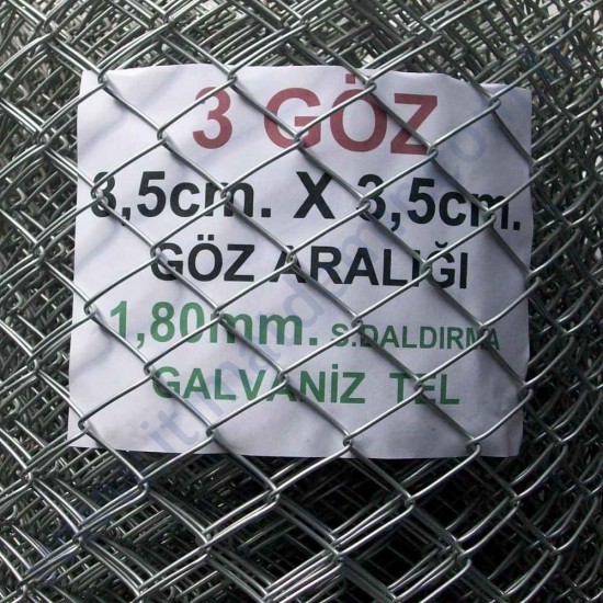 Bahçe Örgü Teli 3.5cm X 3.5cm (1.90mm.) H:200cm. 20m