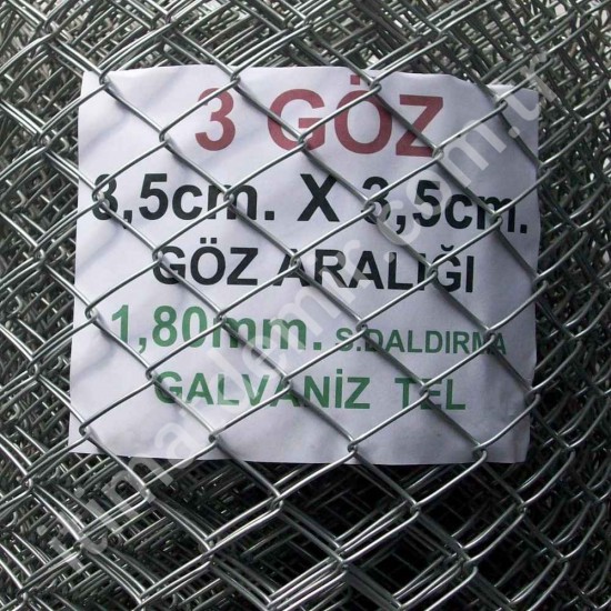 Bahçe Örgü Teli 3.5cm X 3.5cm (1.90mm.) H:100cm. 20m