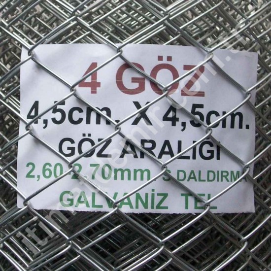 Bahçe Örgü Teli 4.5cm X 4.5cm (2.70-2.60mm.) H:100cm. 20m