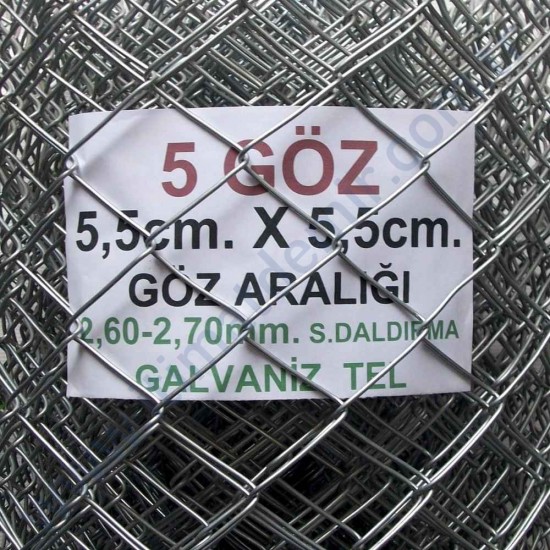 Bahçe Örgü Teli 5.5cm X 5.5cm (2.70-2.60mm.) H:150cm. 20m