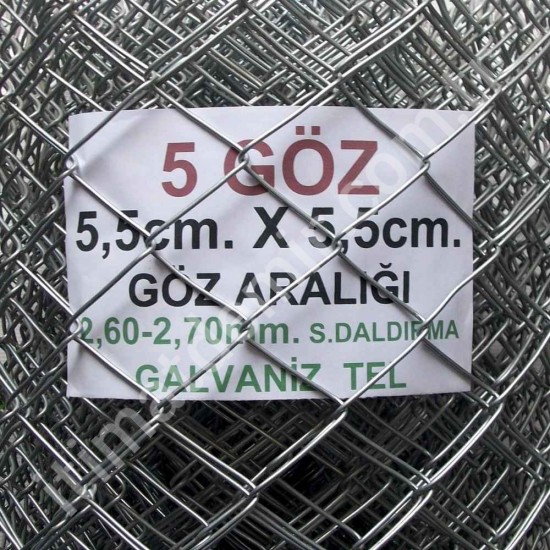 Bahçe Örgü Teli 5.5cm X 5.5cm (2.70-2.60mm.) H:100cm. 20m Bahçe Örgü Teli 5.5cm X 5.5cm (2.70-2.60mm.) H:100cm. 20m