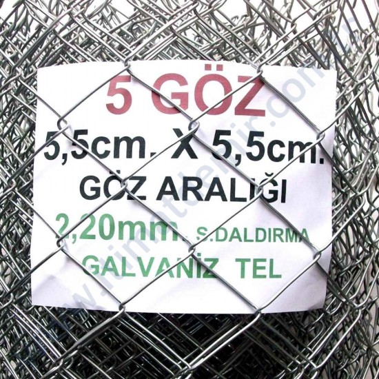 Bahçe Örgü Teli 5.5cm X 5.5cm (2.20mm.) H:120cm. 20m