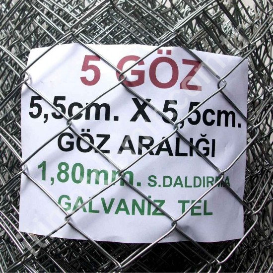 Bahçe Örgü Teli 5.5cm X 5.5cm (1.90mm.) H:200cm. 20m