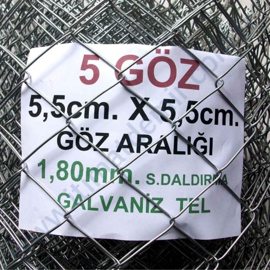 Bahçe Örgü Teli 5.5cm X 5.5cm (1.90mm.) H:150cm. 20m
