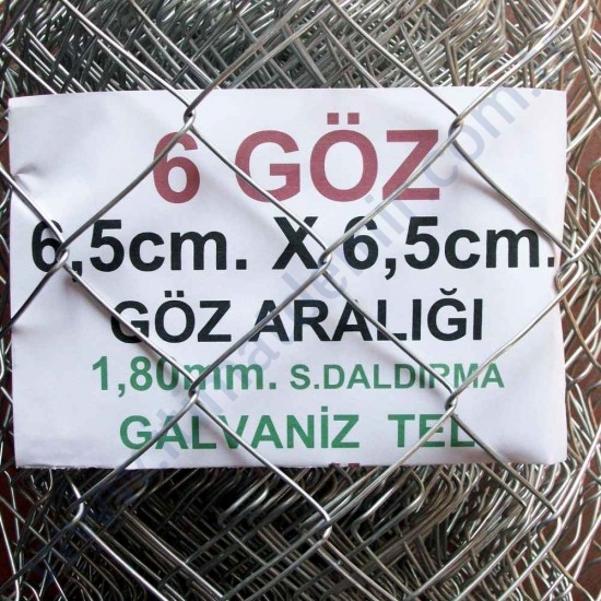 Bahçe Örgü Teli 6.5cm X 6.5cm (1.90mm.) H:120cm. 20m